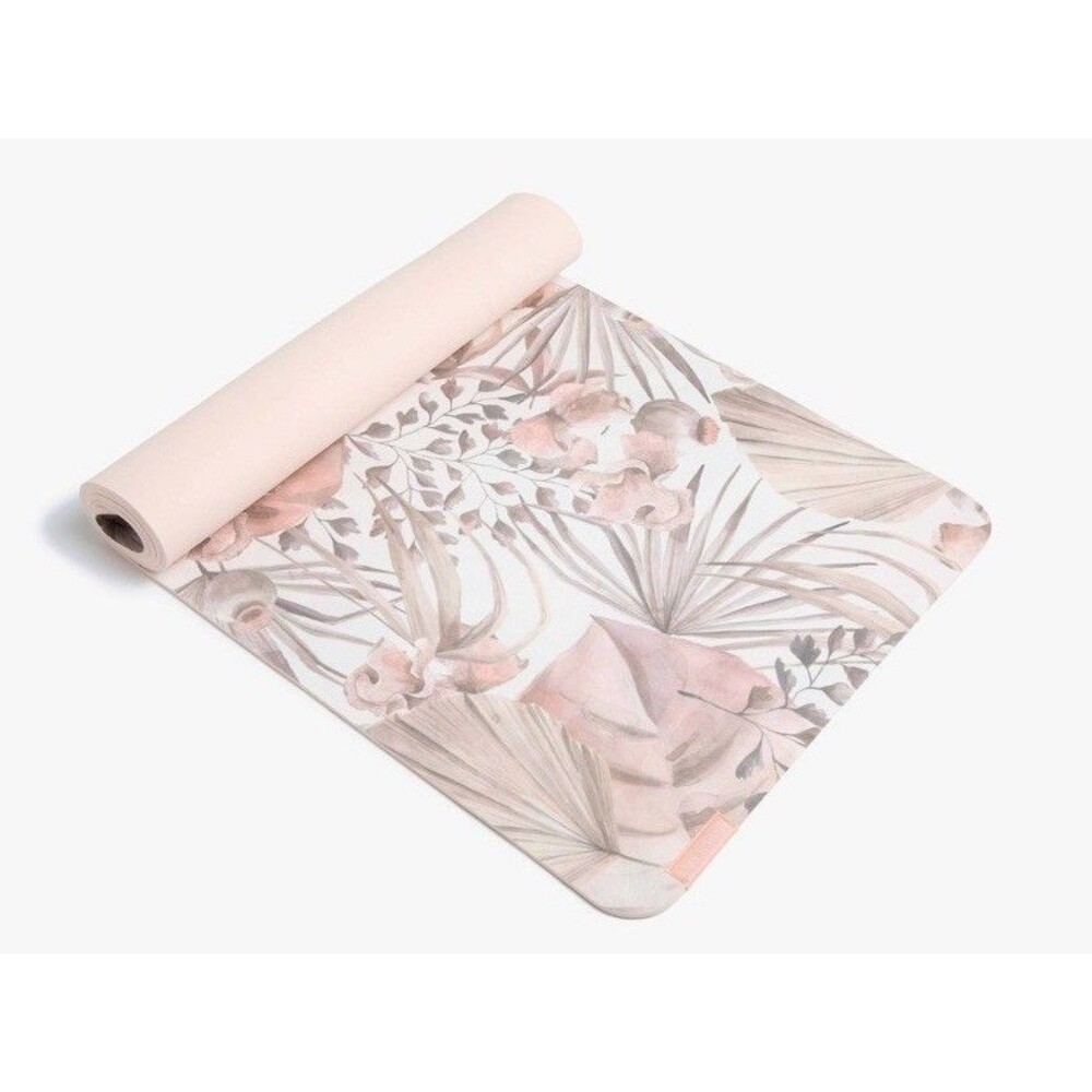 Blogilates Vegan Suede Yoga Mat 6mm Floral TPE Pilates Mat White